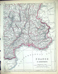 Old Print C1860 Lowry Map Departments France Gulf Lyon Mediterranean Sea 19th