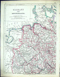 Antique Print C1860 Lowry Map Germany Hanover Cologne Cassel Hamburg Lubeck