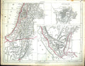 Old C1860 Lowry Map Jerusalem Arabia Gulf Suez Dead Sea Mediterranean Victorian
