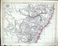 Old Print C1860 Lowry Map Australia Sydney Macquarie Wellington Bathurst 19th