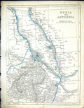 Old Print C1860 Lowry Map Nubia Abyssinia Red Sea Giralda Zoogur Antalow 19th