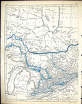 Antique Old Print C1860 Lowry Map Canada James'S Bay Lake Superior Ontario 19th