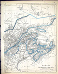 Old C1860 Lowry Map Canada New Brunswick Nova Scotia Bay Funday Scoti Victorian