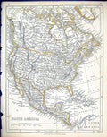 Old C1860 Lowry Map North America Mexico Cuba Hudson Bay Caribbean Se Victorian