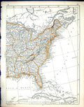 Old C1860 Lowry Map America Mexico Georgia Rhode Island Pennsylvania Victorian
