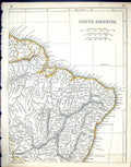 Antique Print C1860 Lowry Map South America Brazil Equator Salvador Amazons