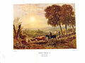 Antique Old Print NettlefGrundy 1933 Water Sunset Scene Cattle George Barrett