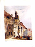 Antique Print NettlefGrundy 1933 Water Town Scene Normandy France Thomas Bo