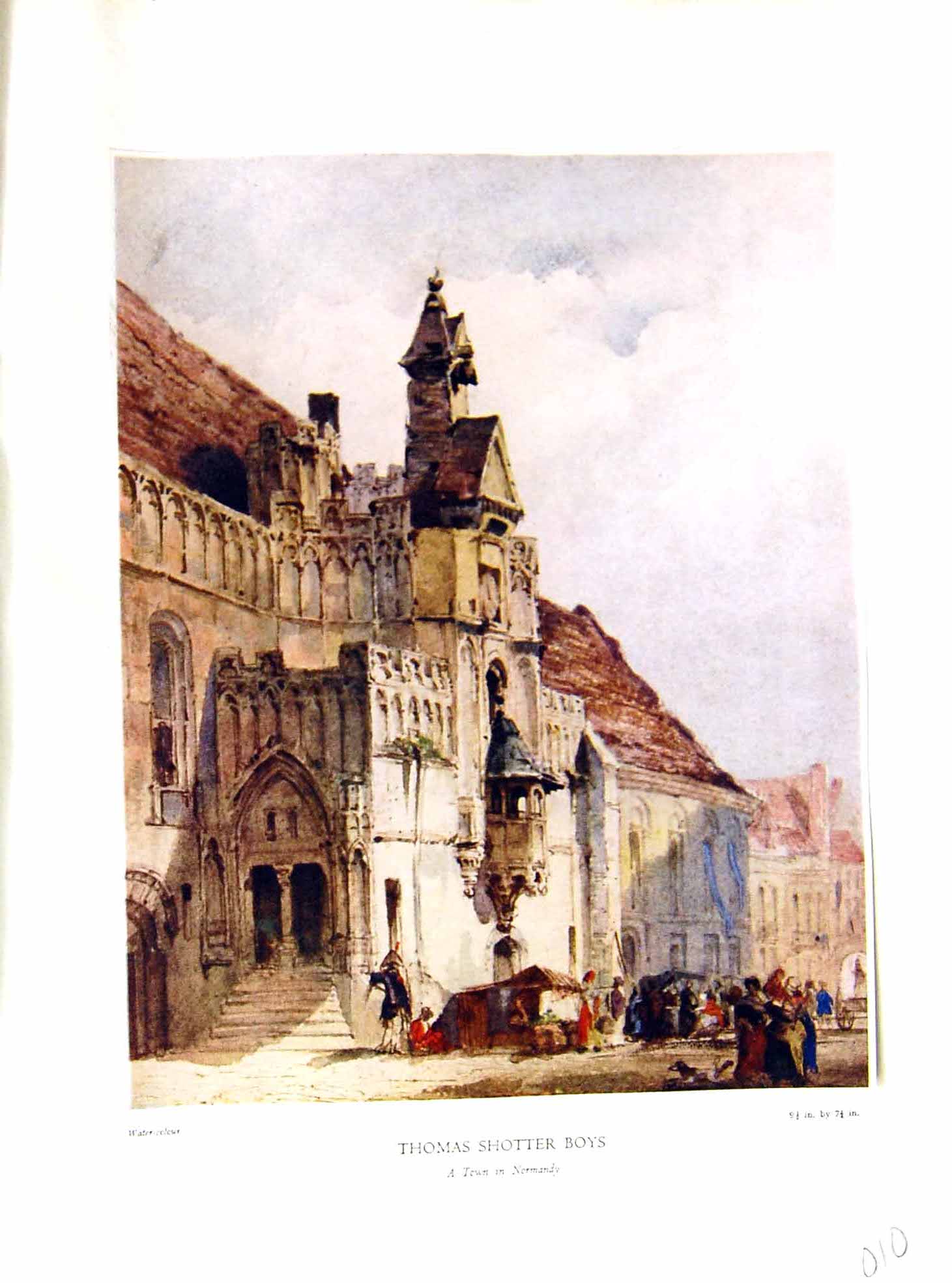 Antique Print NettlefGrundy 1933 Water Town Scene Normandy France Thomas Bo