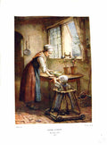 Antique Print Young Mother Little Girl NettlefGrundy 1933 Water Hugh Carter