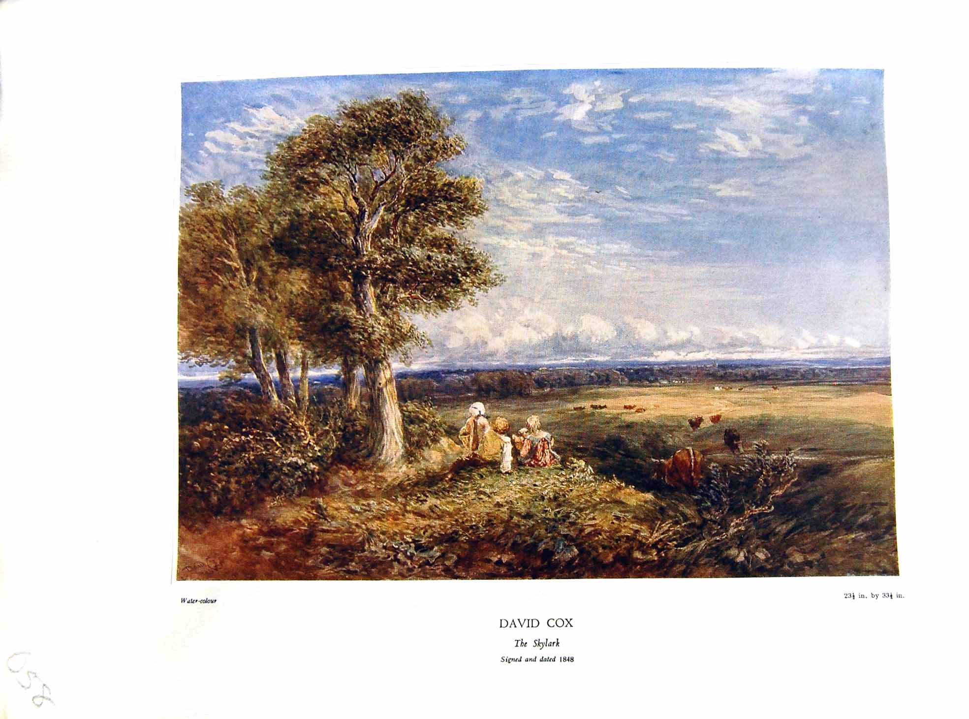 Antique Print NettlefGrundy 1933 Water Skylark Landscape Trees Clouds David