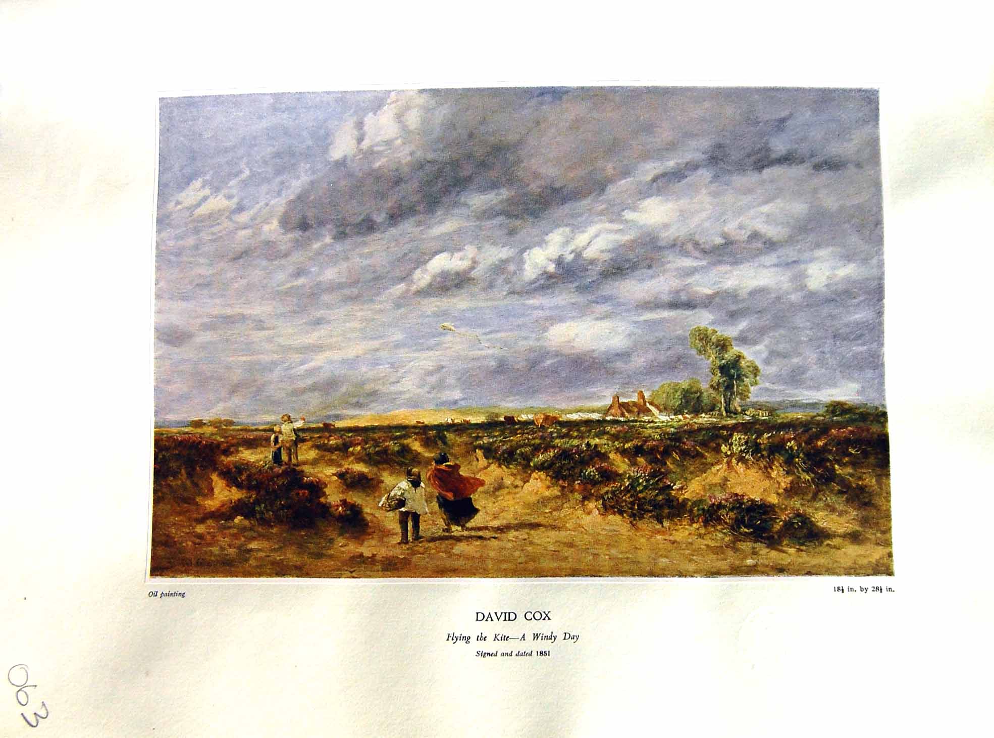 Antique Print NettlefGrundy 1933 Oil Painting Windy Day Flying Kite David C