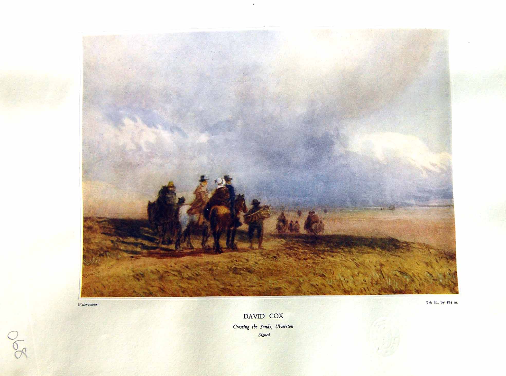 Antique Old Print NettlefGrundy 1933 Water Crossing Sands Ulverston David Cox