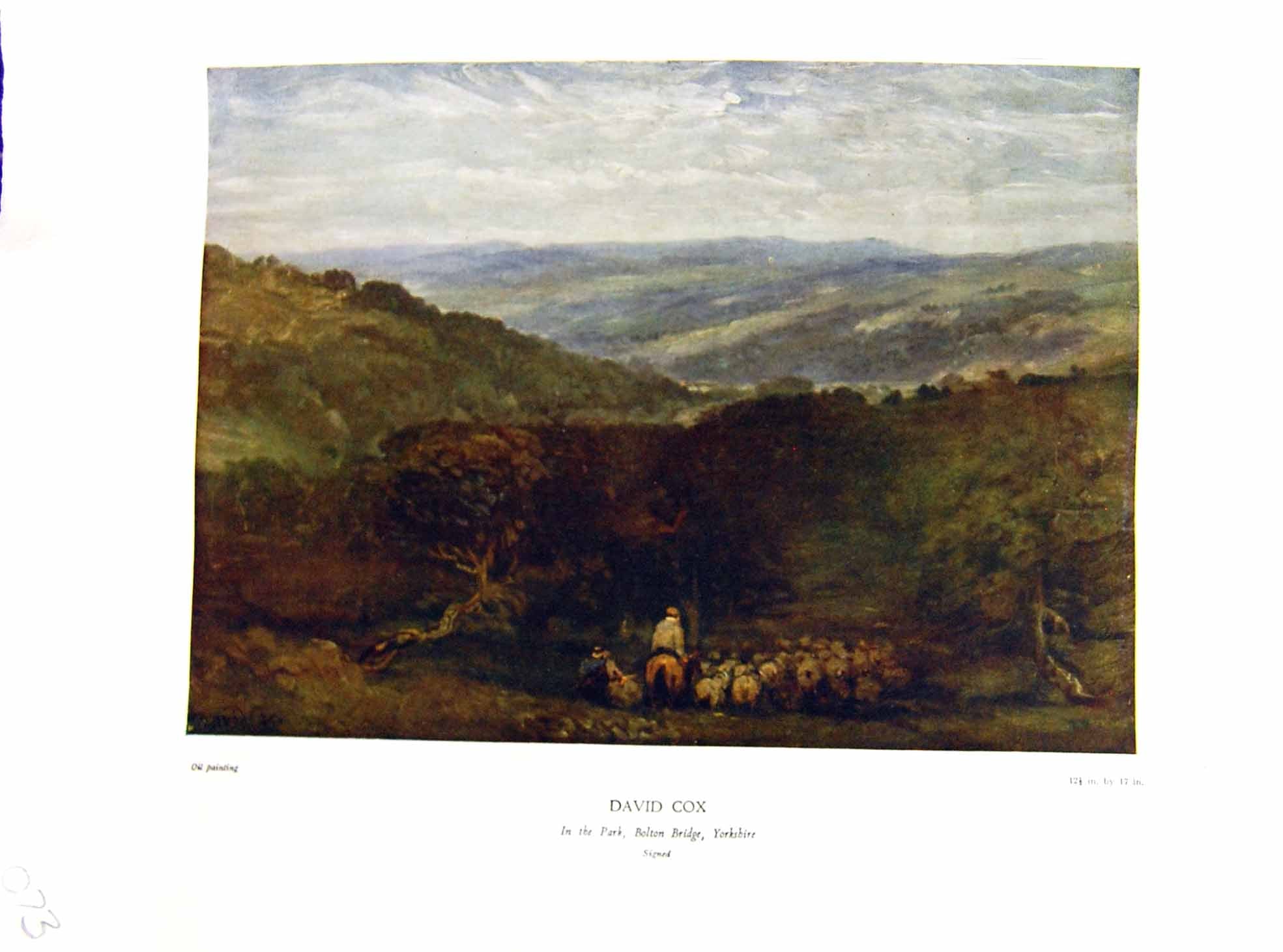 Antique Print NettlefGrundy 1933 Oil Painting Park Bolton Bridge Yorkshire 20th