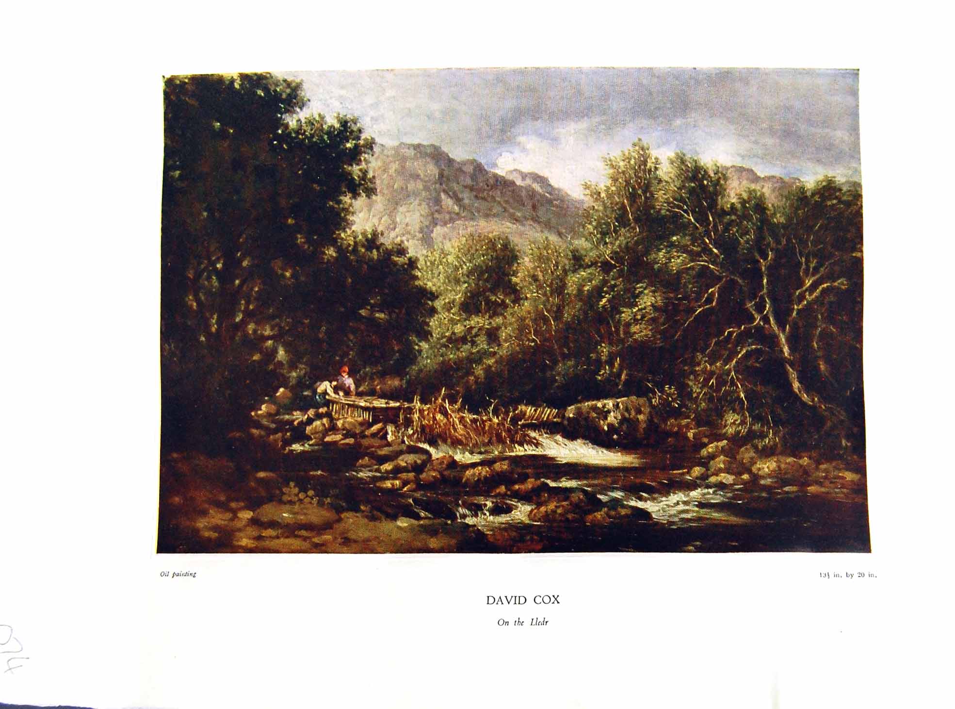 Antique Print NettlefGrundy 1933 Oil Painting Scene River Lledr Mountains T