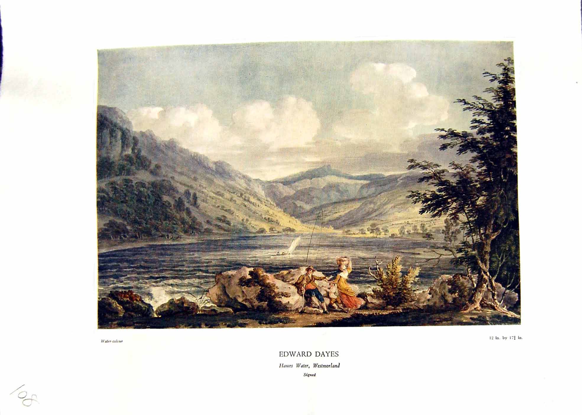 Antique Print NettlefGrundy 1935 View Hawes Water Westmorland Edward Dayes 20th