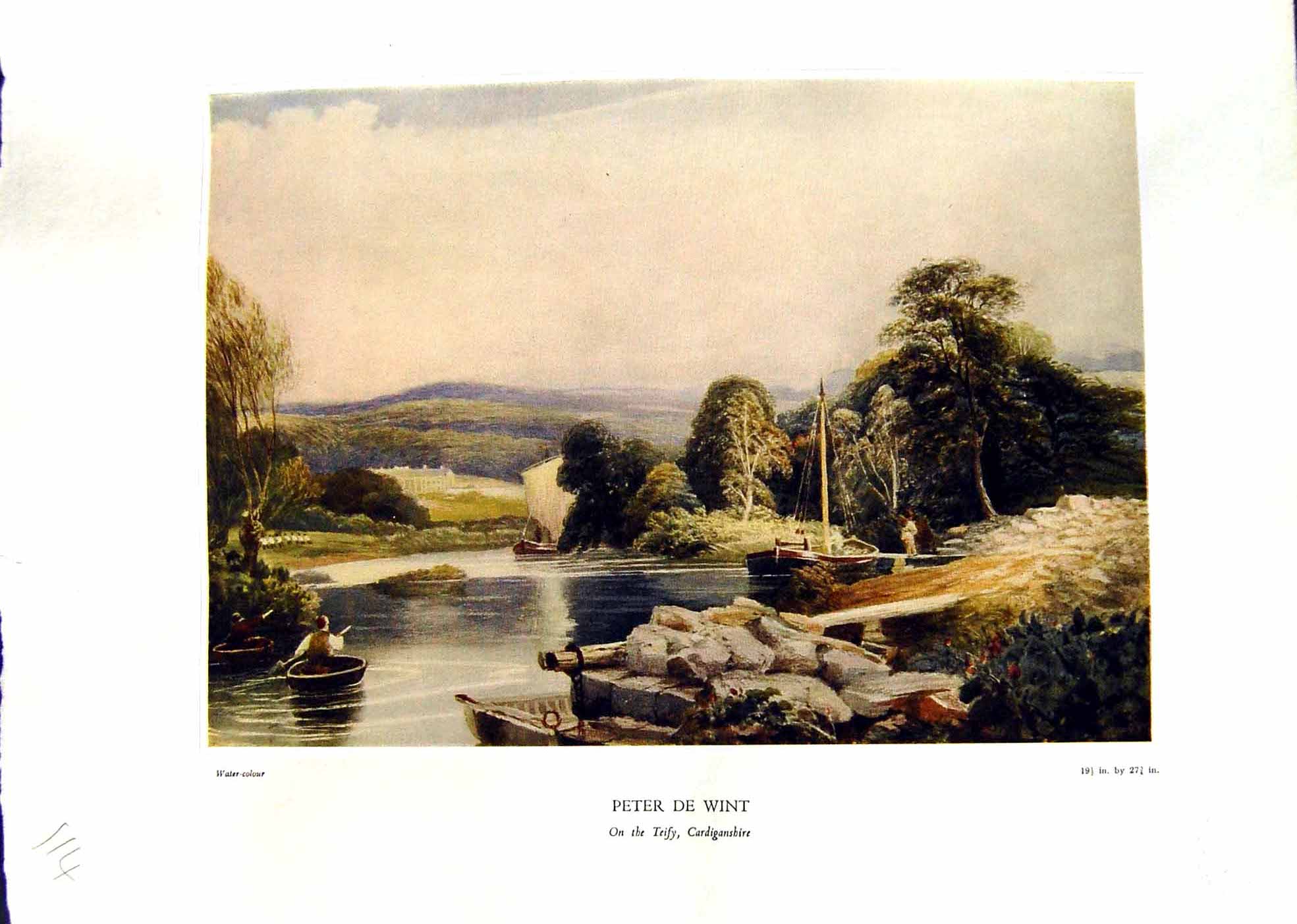 Antique Print NettlefGrundy 1935 River Boats Teify Cardiganshire Peter Wint