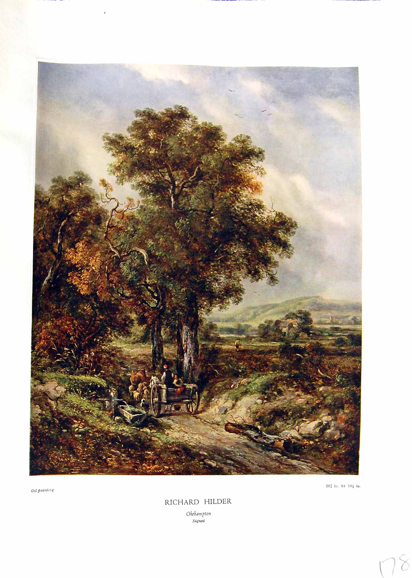 Antique Print NettlefGrundy Oil Painting 1935 View Oakhampton Sheep Farm Ca