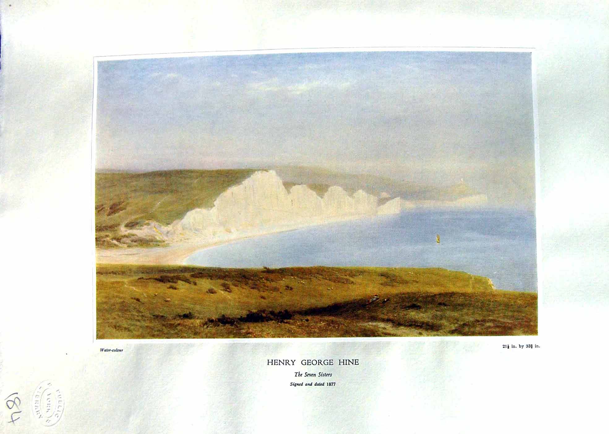 Antique Print NettlefGrundy Water 1935 Seven Sister White Cliffs Henry Hine