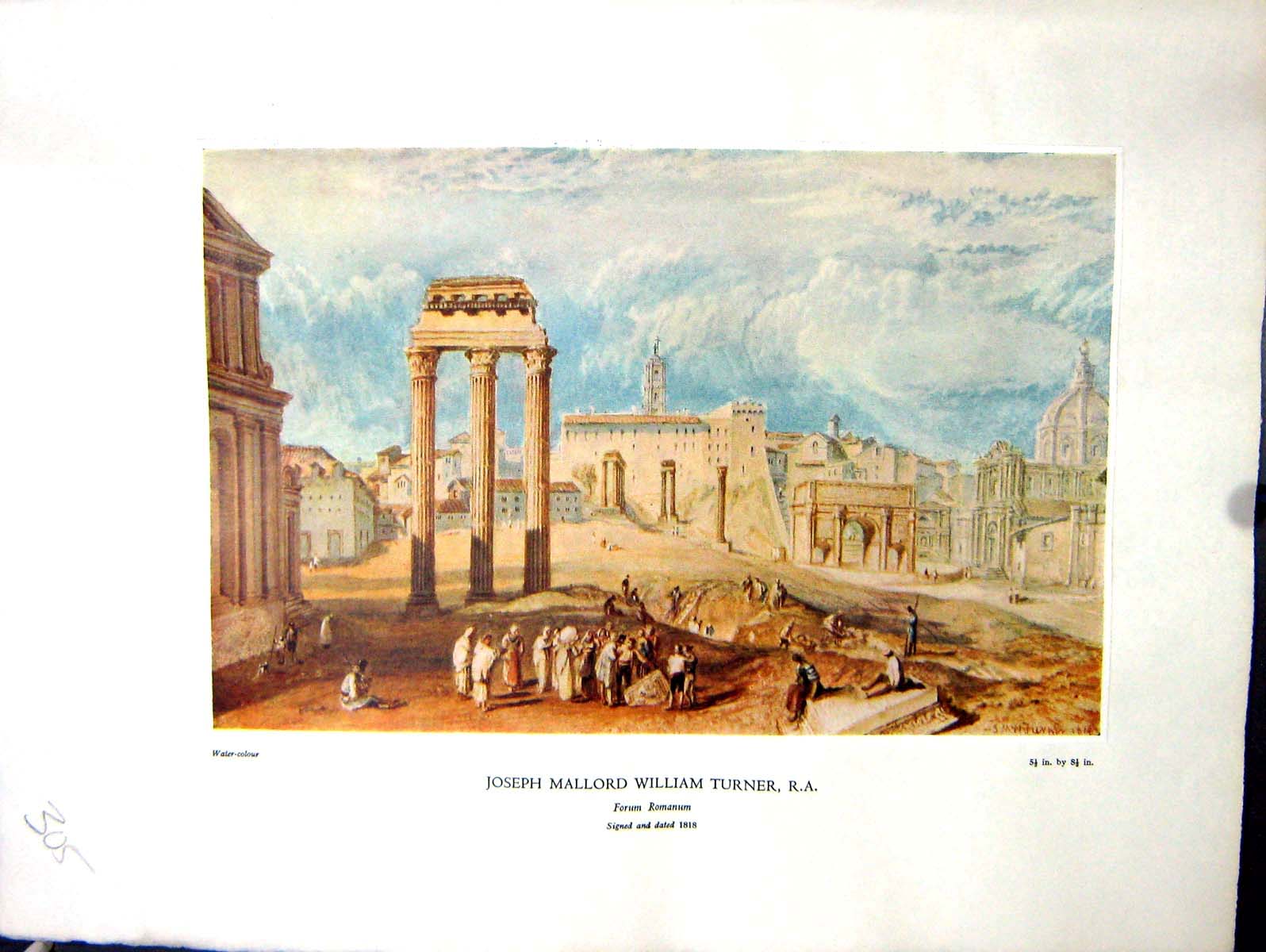 Antique Print Joseph William Turner 1938 NettlefGrundy Water Forum Romanum 20th