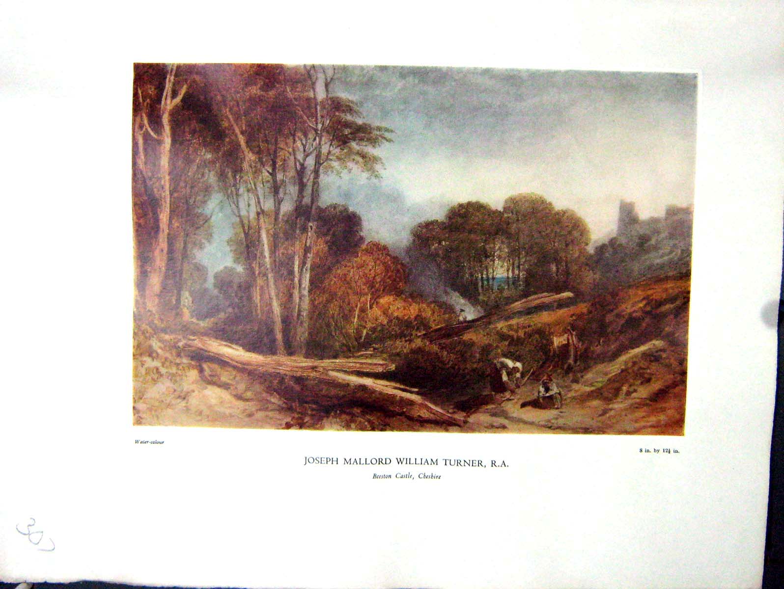 Antique Print 1938 NettlefGrundy Water Beeston Castle Cheshire Joseph Turne