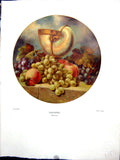 Antique Print 1938 NettlefGrundy Oil Painting Fruit Piece Art Unknown Artis