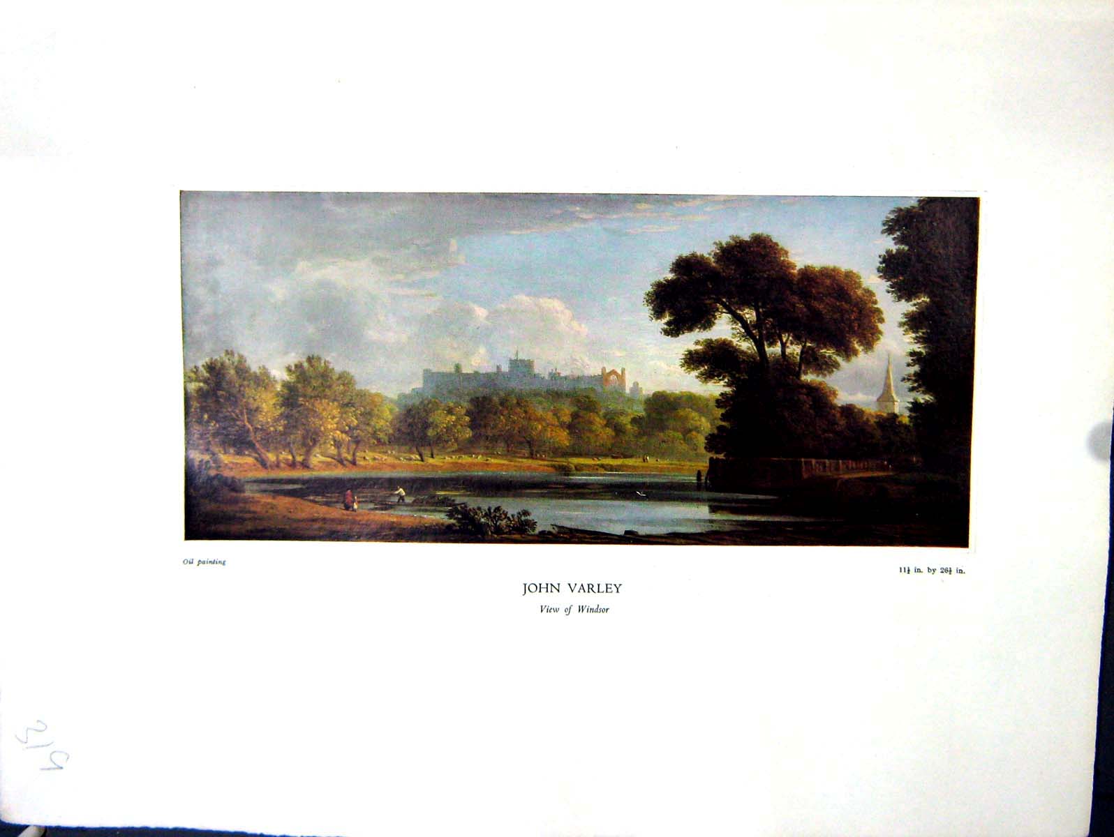 Antique Print 1938 NettlefGrundy Oil Painting Windsor Castle River John Var