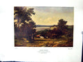 Antique Print 1938 NettlefGrundy Oil Painting Harbour Wooded Hills Cattle S