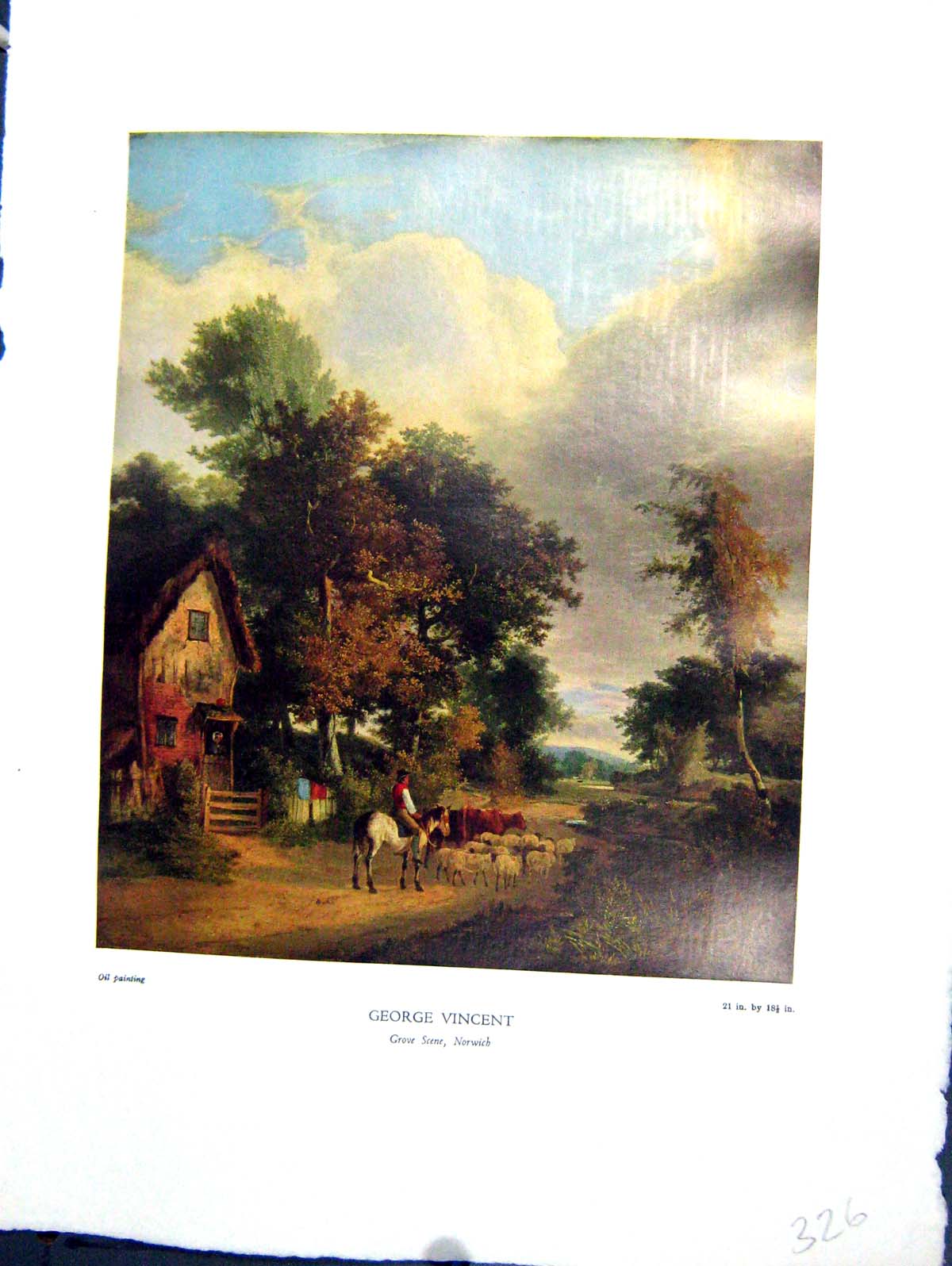 Antique Print 1938 NettlefGrundy Oil Painting Grove Scene Norwich Cattle Sh