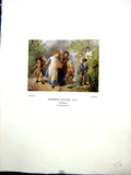 Old Vintage Print 1938 NettlefGrundy Water Children Blackberrying Walker 20th