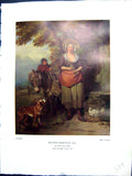 Antique Print 1938 NettlefGrundy Oil Painting Mother Child Return Market Bi