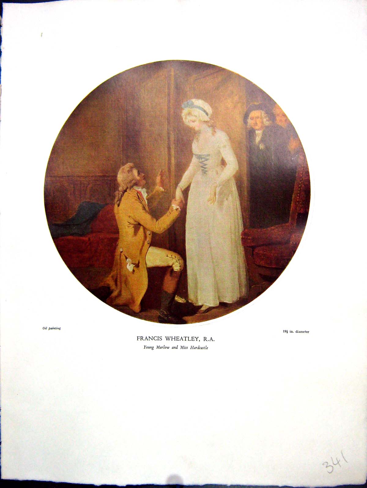 Antique Print 1938 NettlefGrundy Oil Painting Young Marlow Hardcastle Franc