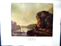 Antique Print 1938 NettlefGrundy Oil Painting Landscape River Boats Richard