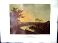 Antique Print 1938 NettlefGrundy Oil Painting English River Sunset Welsh Hi