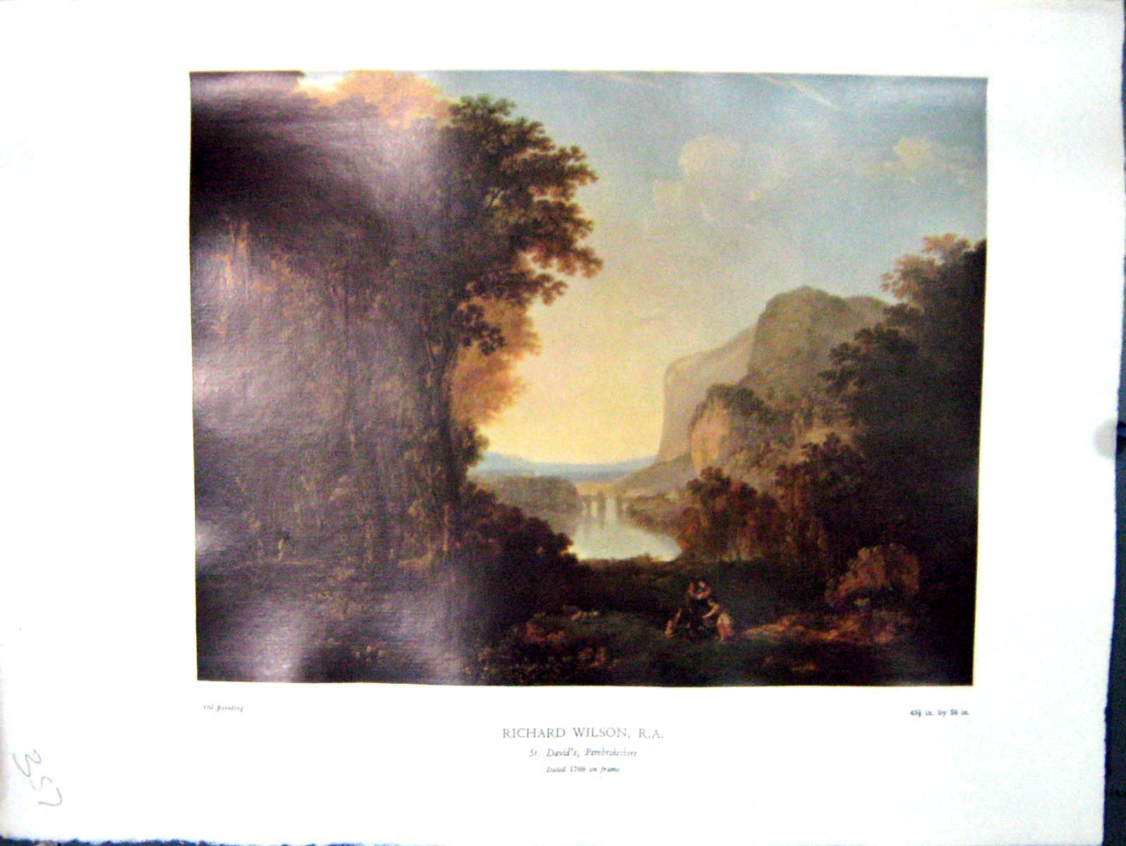 Antique Print 1938 NettlefGrundy Oil Painting St. David'S Pembrokeshire Ric
