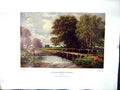 Antique Print 1938 NettlefGrundy Oil Painting Crossing Ford River Horses Wi