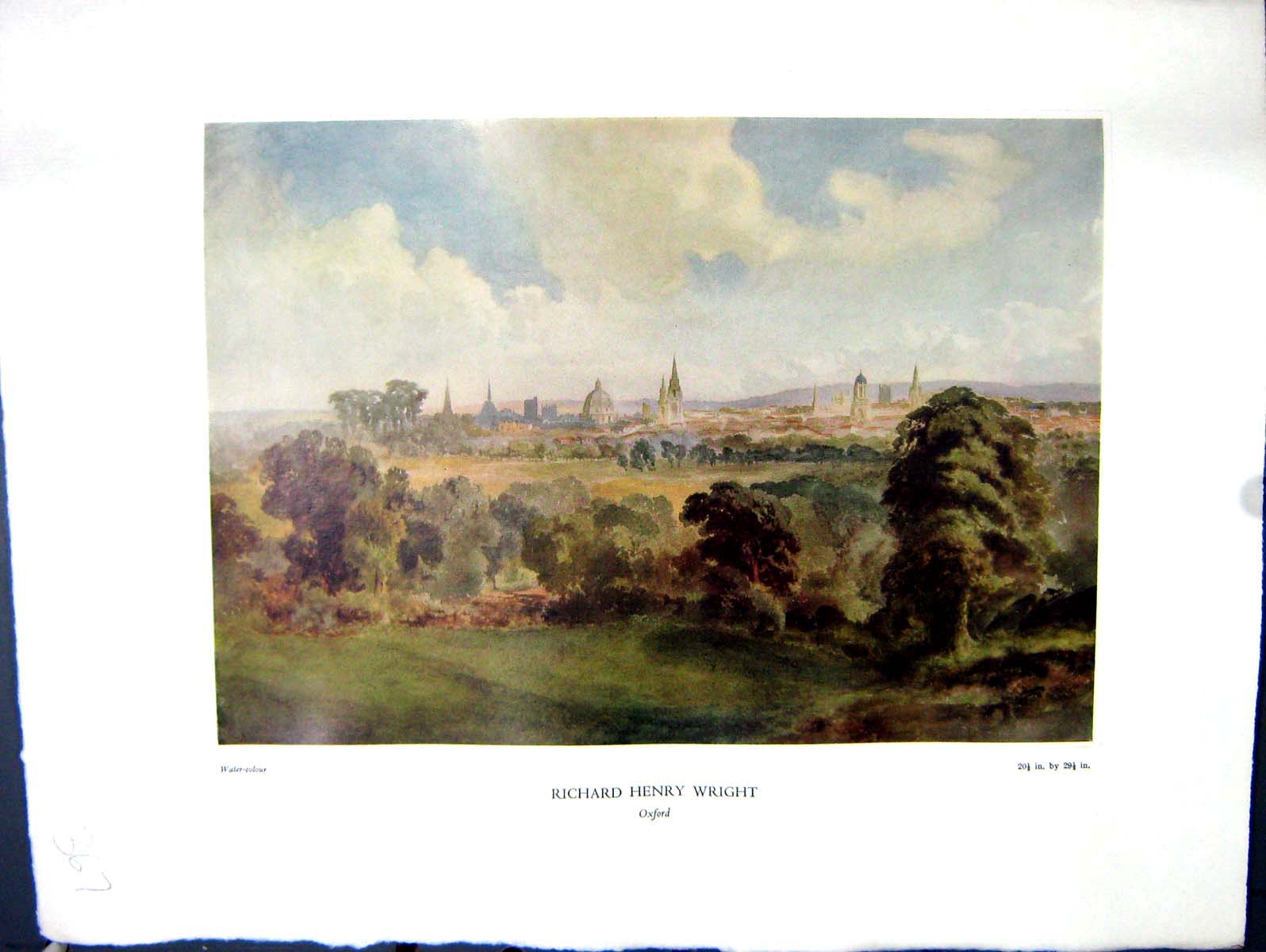 Antique Old Print 1938 NettlefGrundy Water View Oxford Richard Henry Wright