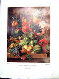 Antique Print 1938 NettlefGrundy Oil Painting Fruit Flowers Paulus Van Brus