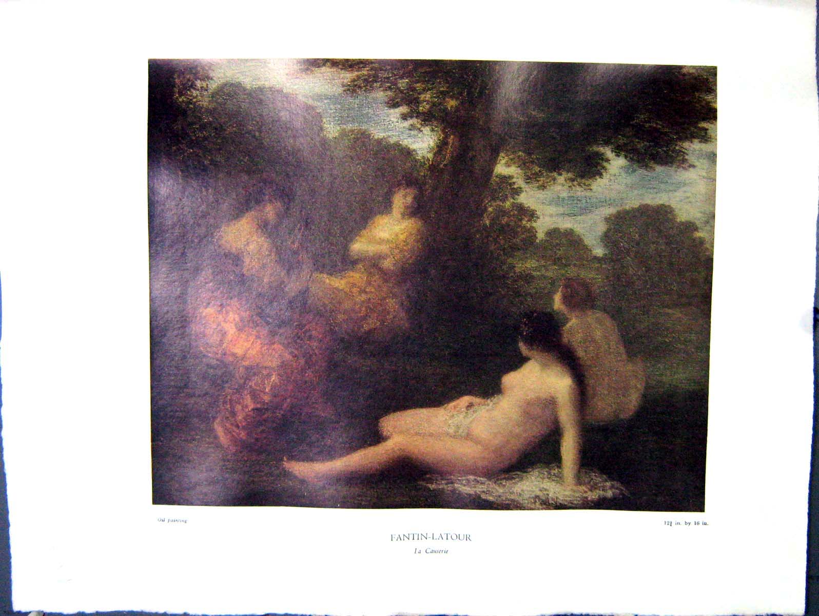 Antique Print 1938 NettlefGrundy Oil Painting La Causerie Ladies Fantin-Lat