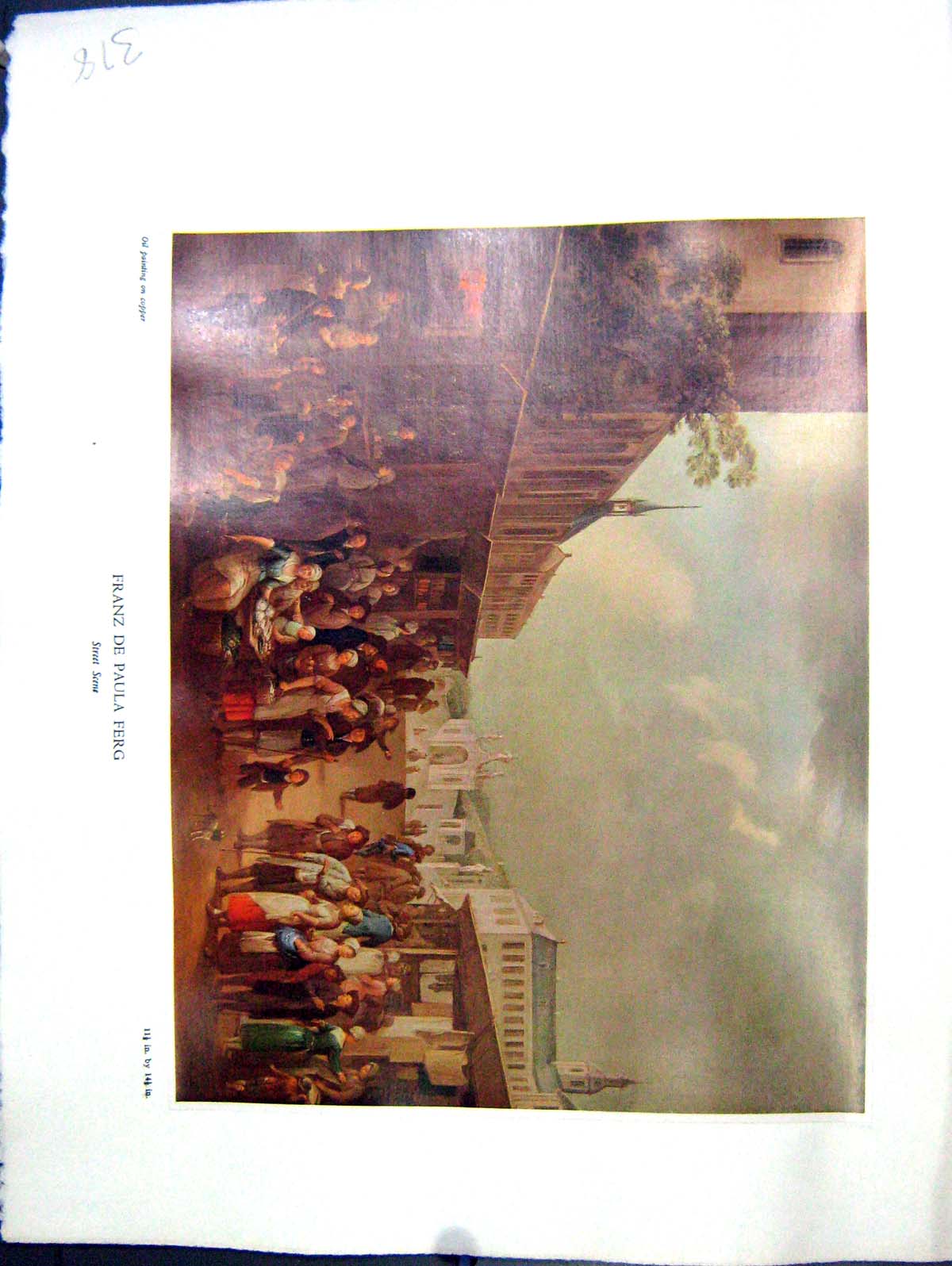 Antique Print 1938 NettlefGrundy Oil Painting Copper Street Scene Franz De 20th