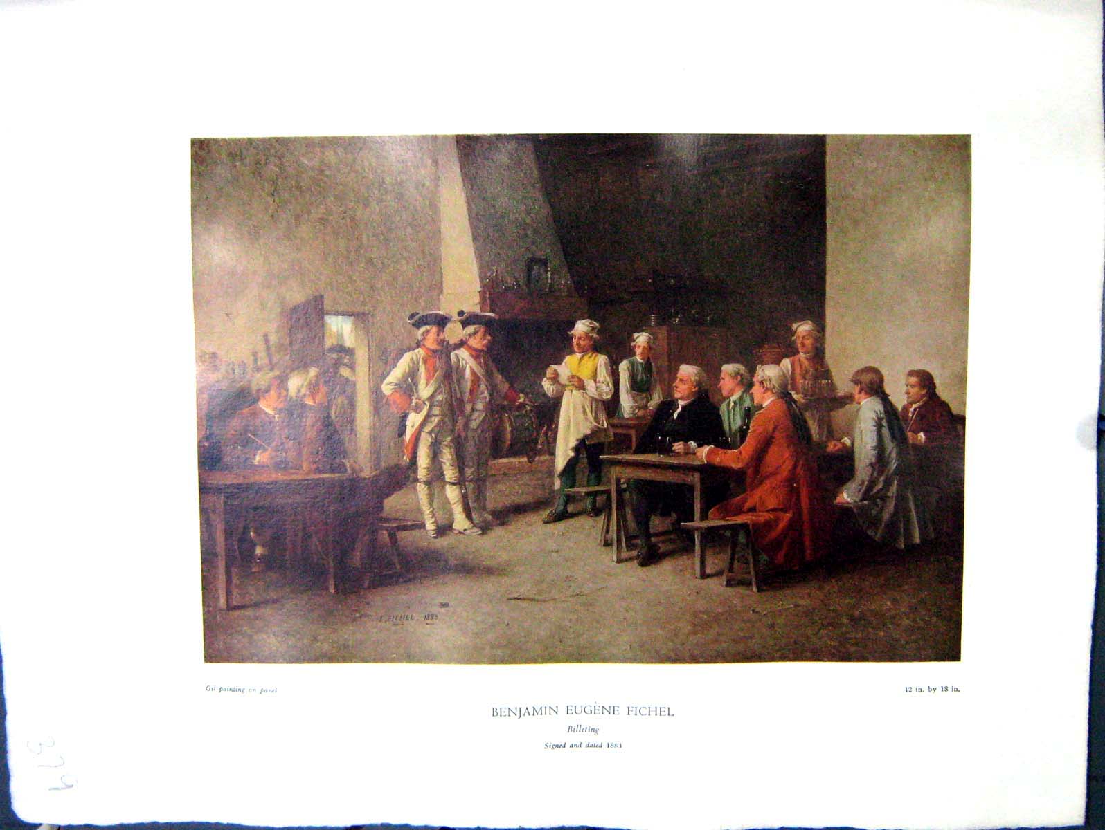 Antique Print 1938 NettlefGrundy Oil Painting Panel Billeting Benjamin Euge