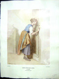 Antique Old Print 1938 NettlefGrundy Water Young Girl Keyhole Pierre Frere 20th