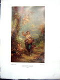 Antique Print 1938 NettlefGrundy Oil Painting Spring Scene Flowers Margueri