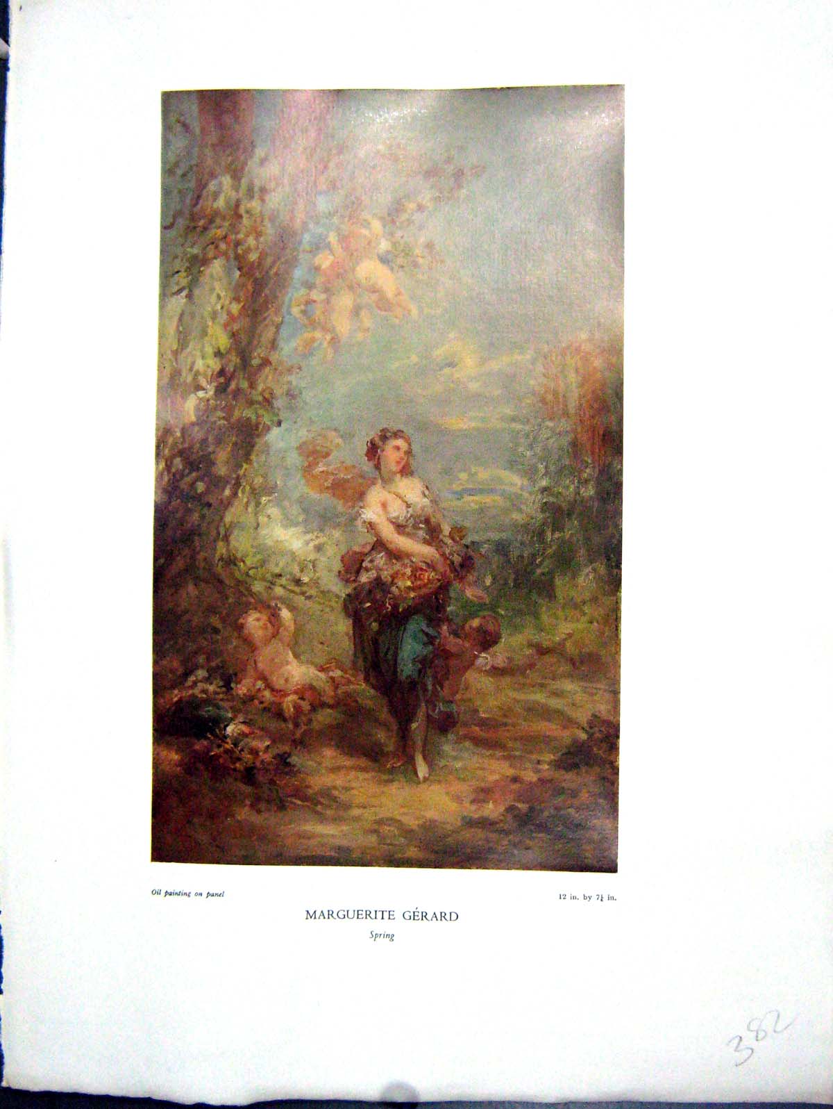 Antique Print 1938 NettlefGrundy Oil Painting Spring Scene Flowers Margueri