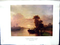 Antique Print 1938 NettlefGrundy Oil Painting Verveer Sunset River Windmill