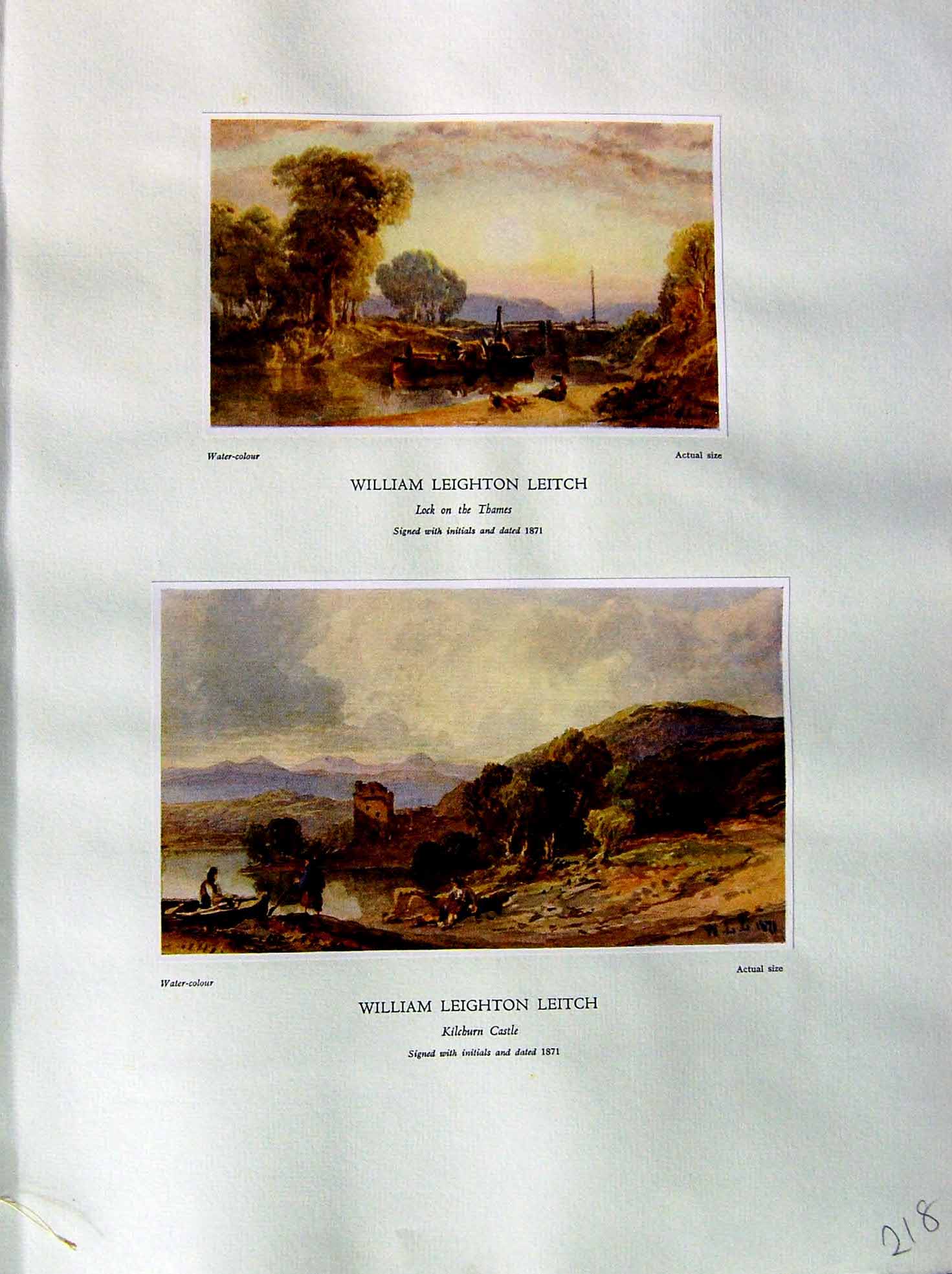 Antique Print 1937 NettlefGrundy Water Lock River Thames Kilchurn Castle Le