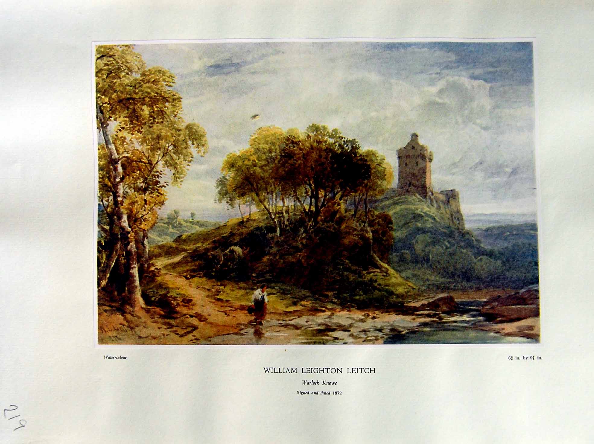 Antique Old Print 1937 NettlefGrundy Water Warlock Knowe Trees William Leitch
