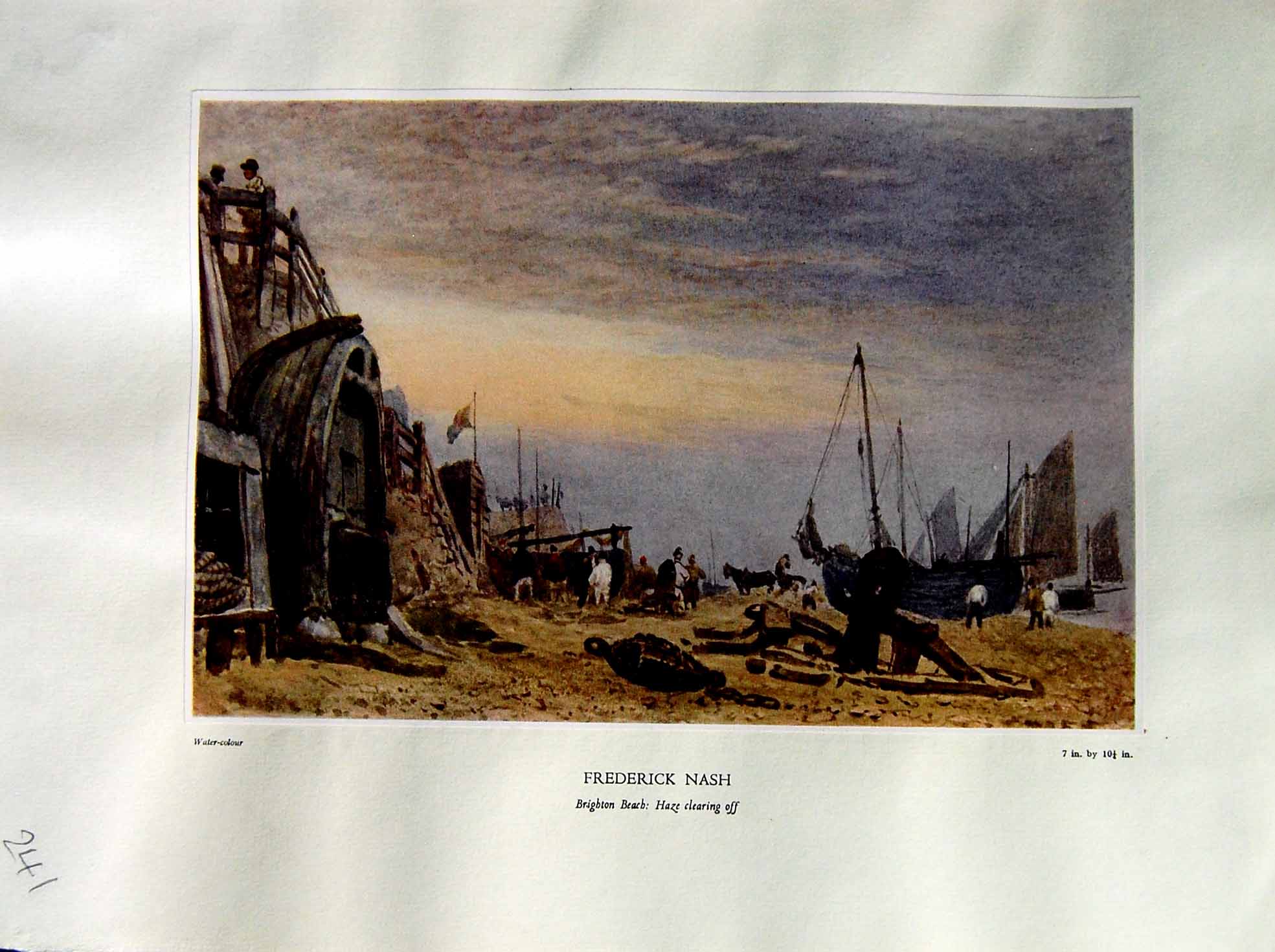 Antique Print 1937 NettlefGrundy Water Brighton Beach Boats Frederick Nash 20th