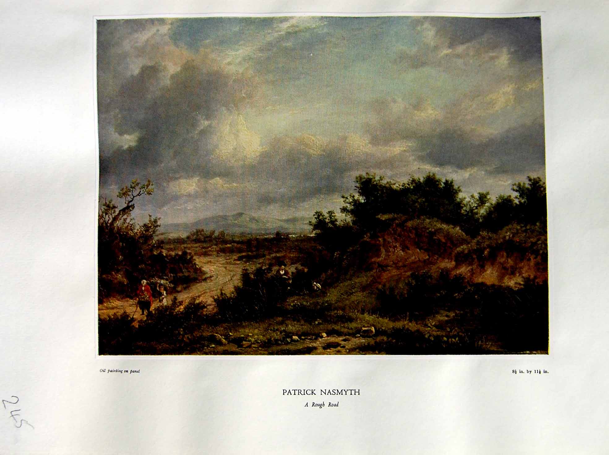 Antique Print 1937 NettlefGrundy Oil Painting Rough Road Mountains Trees Na