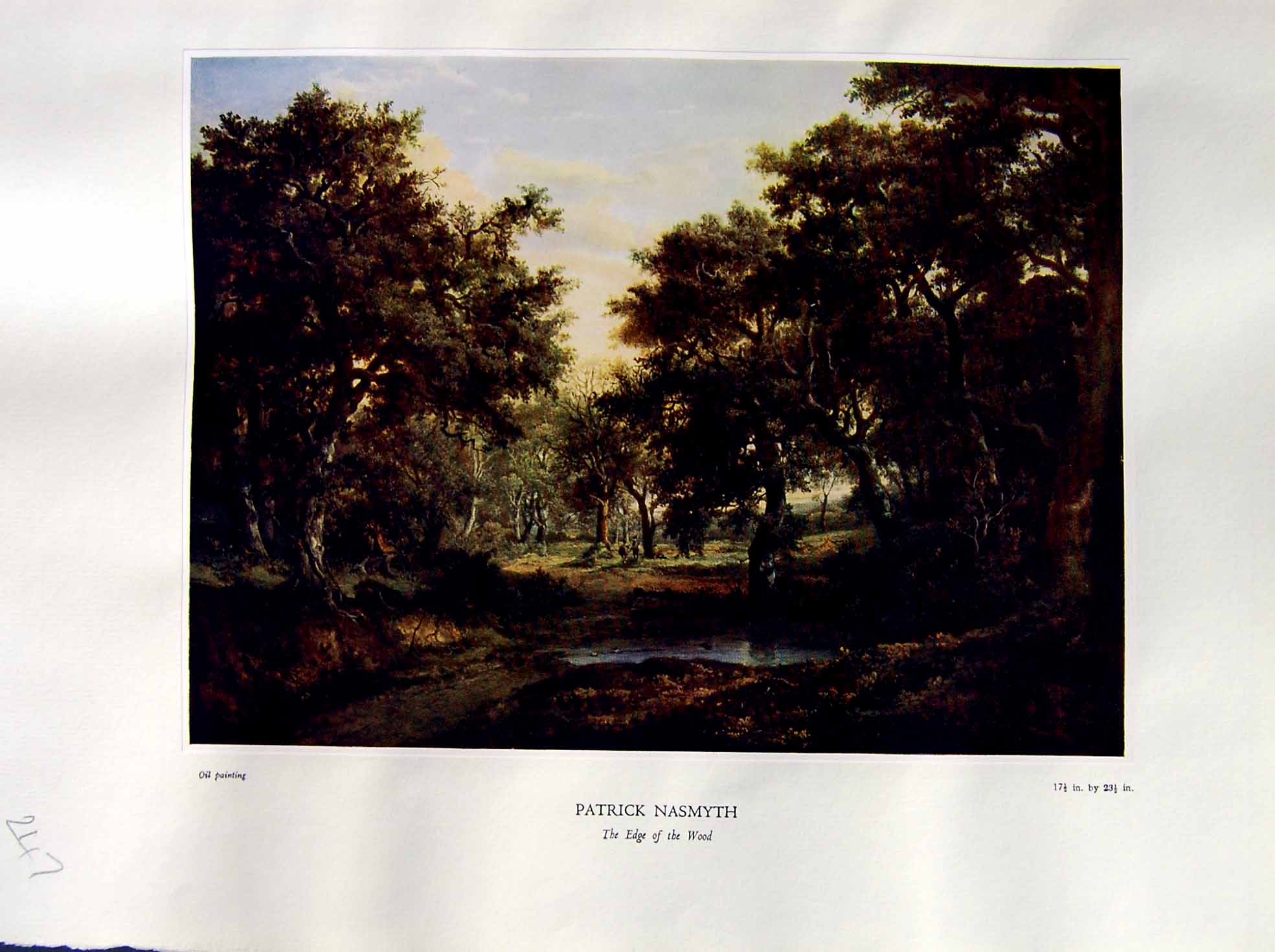 Antique Print 1937 NettlefGrundy Oil Painting Edge Wood Forest Trees Patric